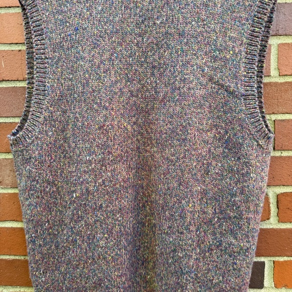 SML Sport Vintage Argyle Button Up Sweater Vest Purple Blue Green Cream Wool- L - Picture 4 of 4